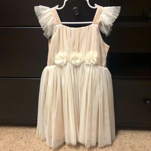 Popatu Wedding / Flower Girl Dress with Floral Detail